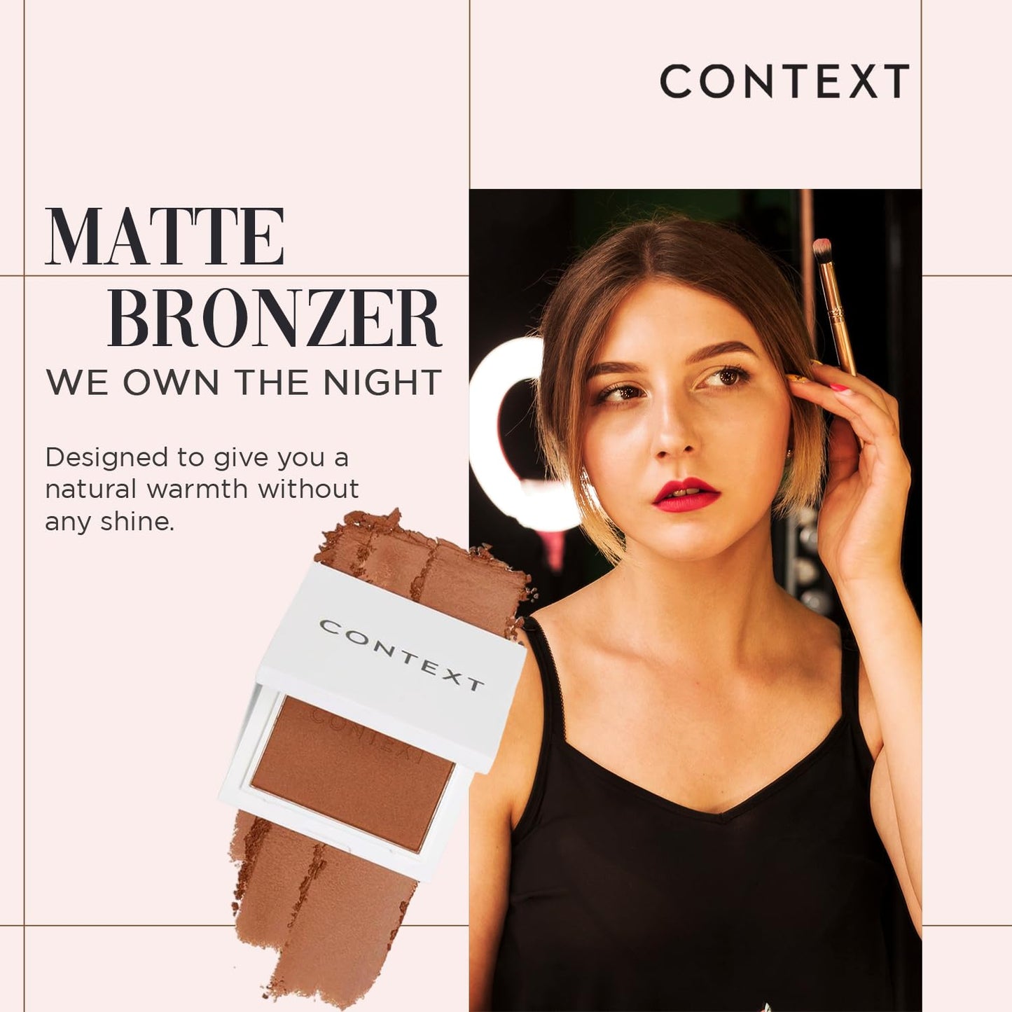 Context Skin Matte Bronzer Powder for Face - Vegan & Cruelty Free Bronzer Makeup, Long Lasting Buildable Coverage & Sun Kissed Matte Finish, Blendable