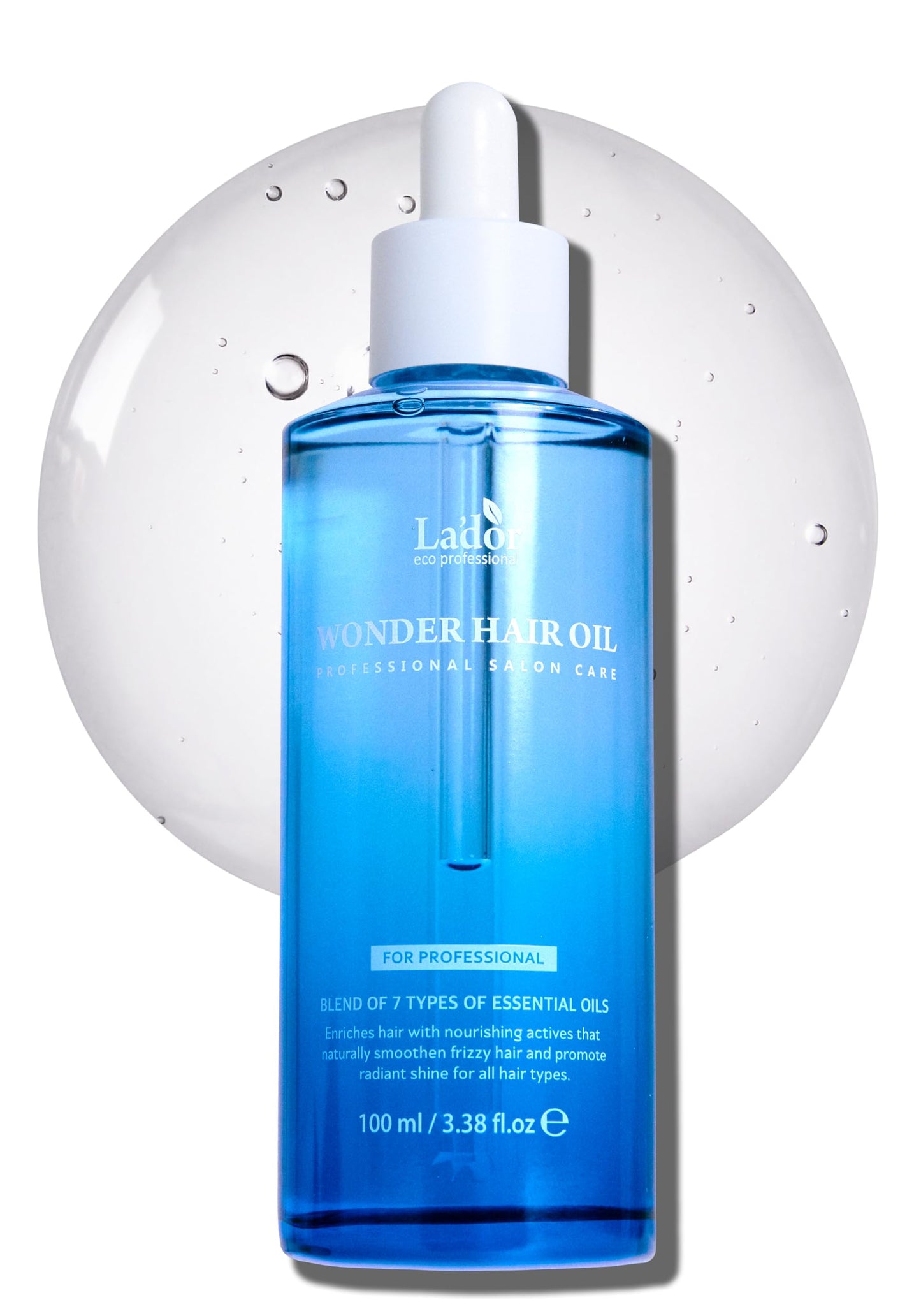LADOR Wonder Hair Oil Anti Frizz Leave-In Lightweight Protein Coditioner - Squalane Argan Avocado Oil for Dry Static Damaged Bleached Hair Defrizz