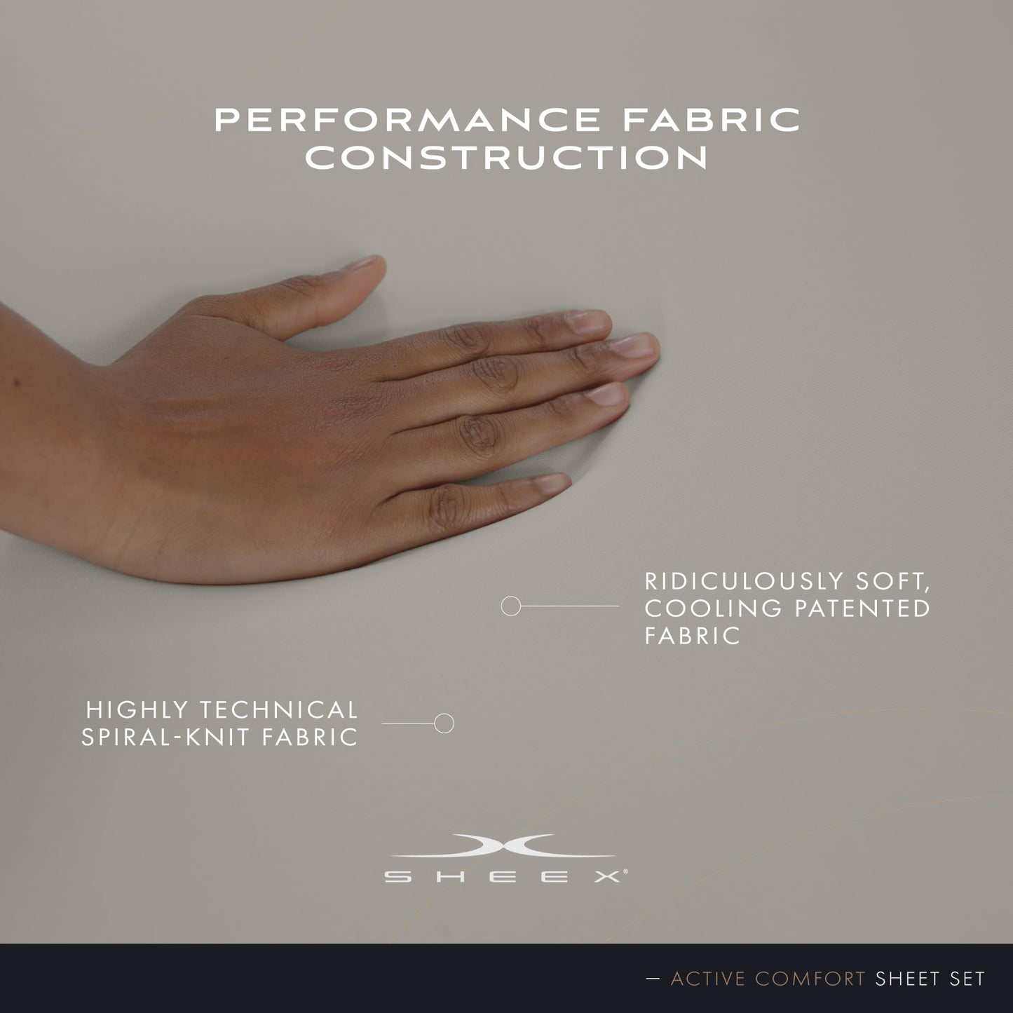 SHEEX - Active Comfort Cooling Sheets Set (Queen) Parchment - Moisture Wicking - 1 Flat Cooling Sheet, 1 Fitted Cooling Sheet, 2 Cooling Pillow Covers