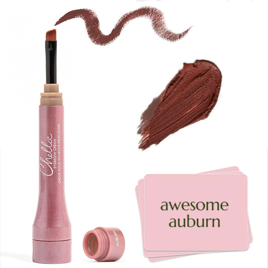 Chella Eyebrow Cream, Awesome Auburn - Vegan, Cruelty Free, Paraben Free, Gluten Free Eyebrow Pomade Makeup - Long Wearing, Velvet Consistency, Water