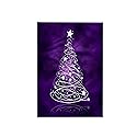 3D Rose Sparkling Christmas Tree On Purple Towel, 15" x 22", Multicolor