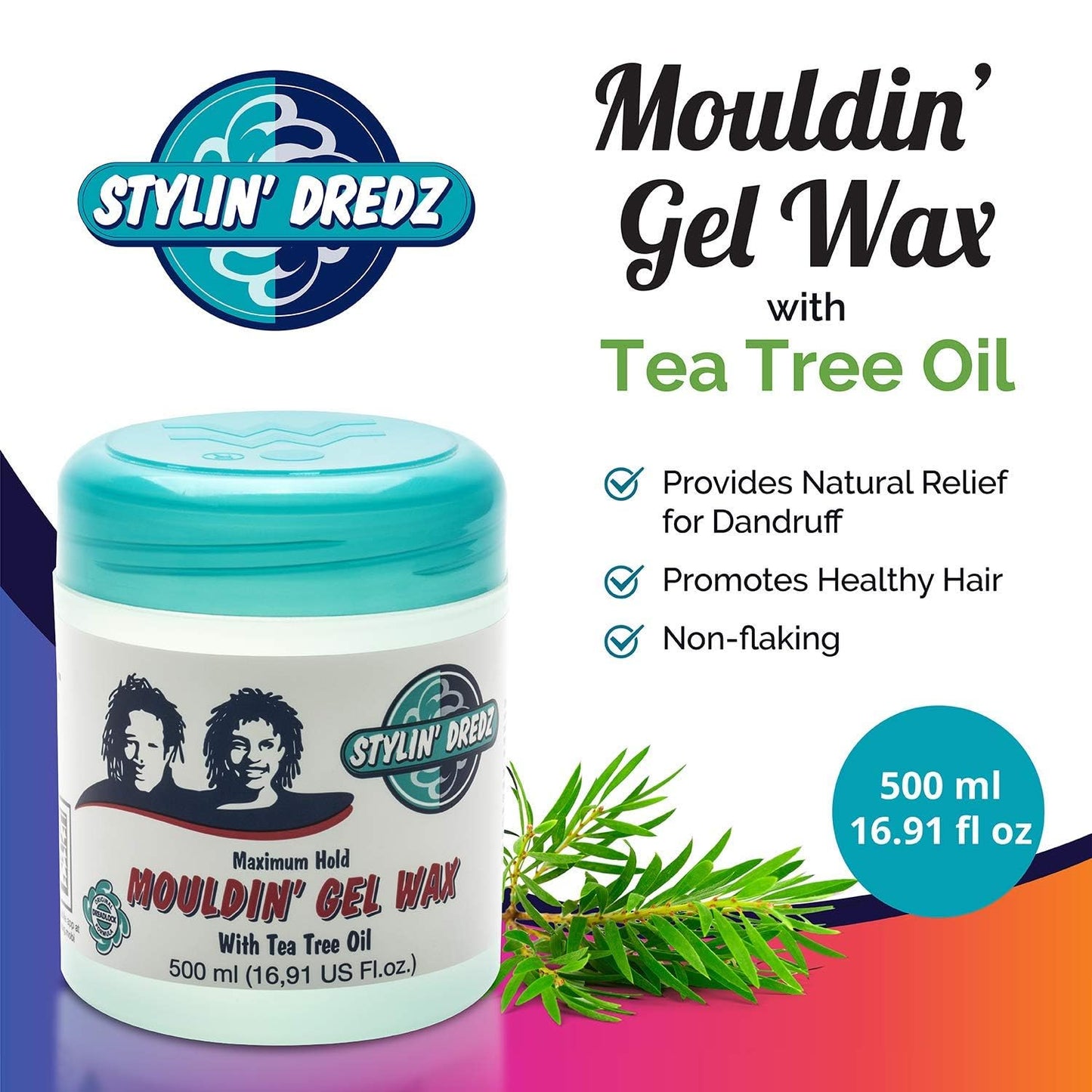 Stylin Dredz Mouldin' Gel Wax with Tea Tree Oil - Twist n Lock - Maximum hold (500 ml, Single)