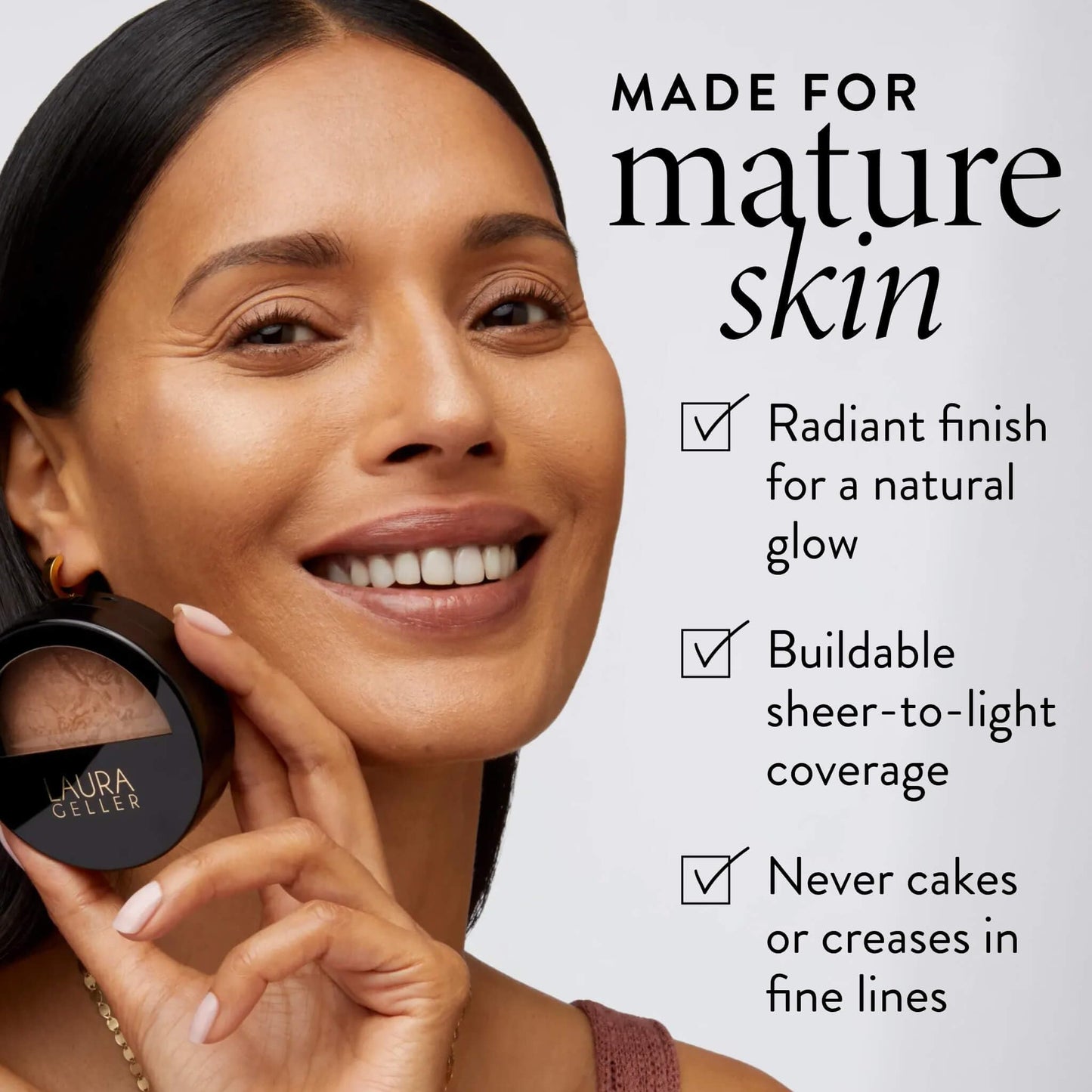 LAURA GELLER NEW YORK Baked Balance-n-Glow Illuminating Powder Foundation - Medium - Handmade in Italy - Pearl-Infused Satin Finish - Vitamin C Beauty and Personal Care LAURA GELLER NEW YORK