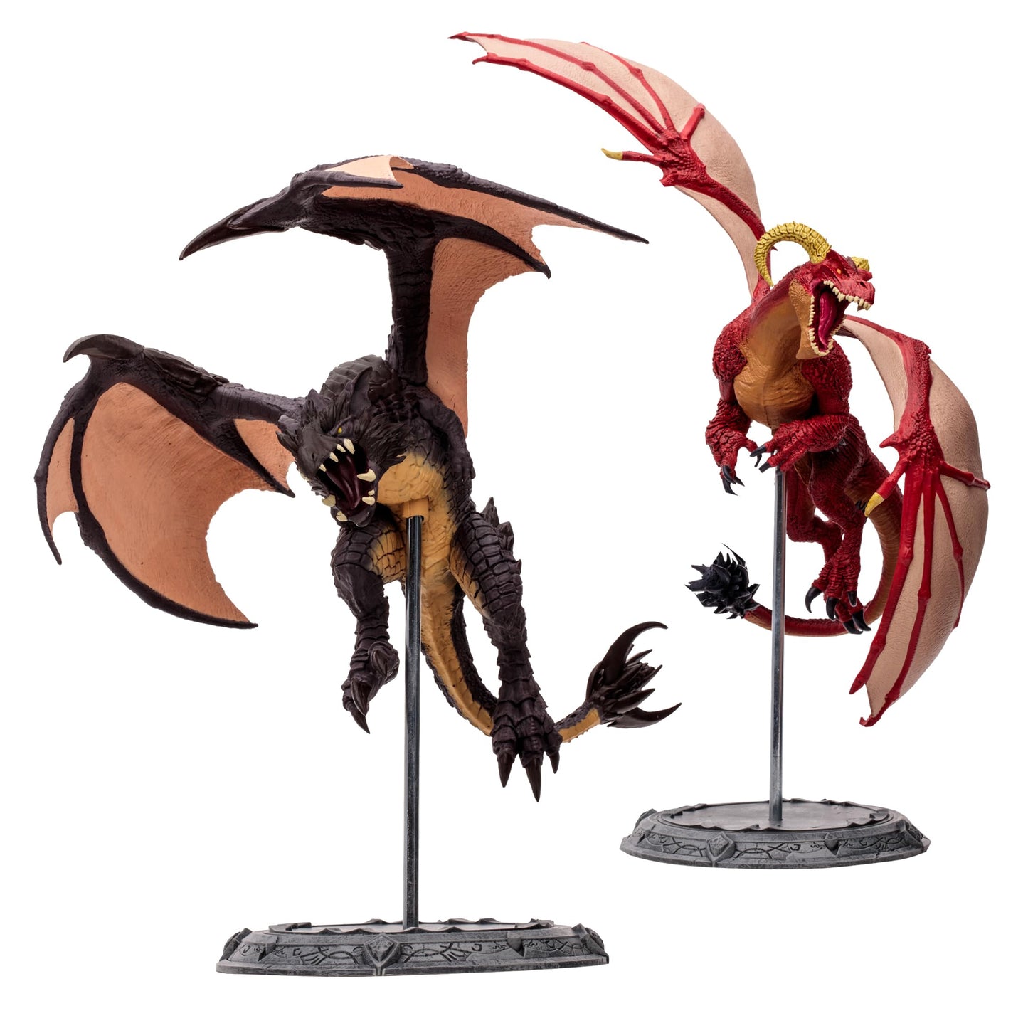 McFarlane Toys - World of Warcraft Red Highland Drake and Black Proto-Drake 2pk 1:12 Scale Posed Figures