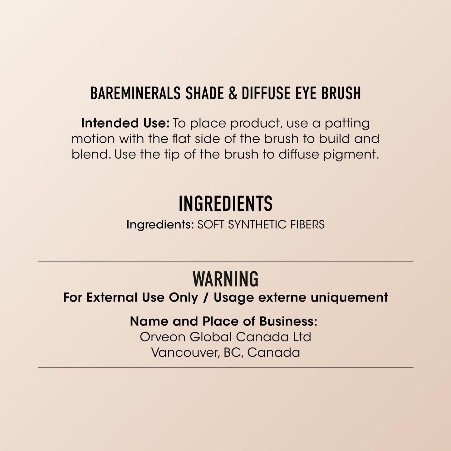 bareMinerals Shade + Diffuse Eye Brush, Makeup Brush for Eyeshadow, Concealer or Highlighter Application, Synthetic Dual-Fiber, Vegan