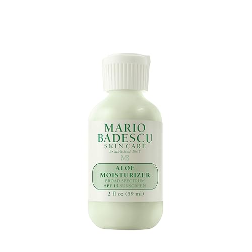 Mario Badescu Aloe Face Moisturizer for Women and Men with SPF 15, Ideal Facial Moisturizer for Combination, Oily or Sensitive Skin, Lightweight
