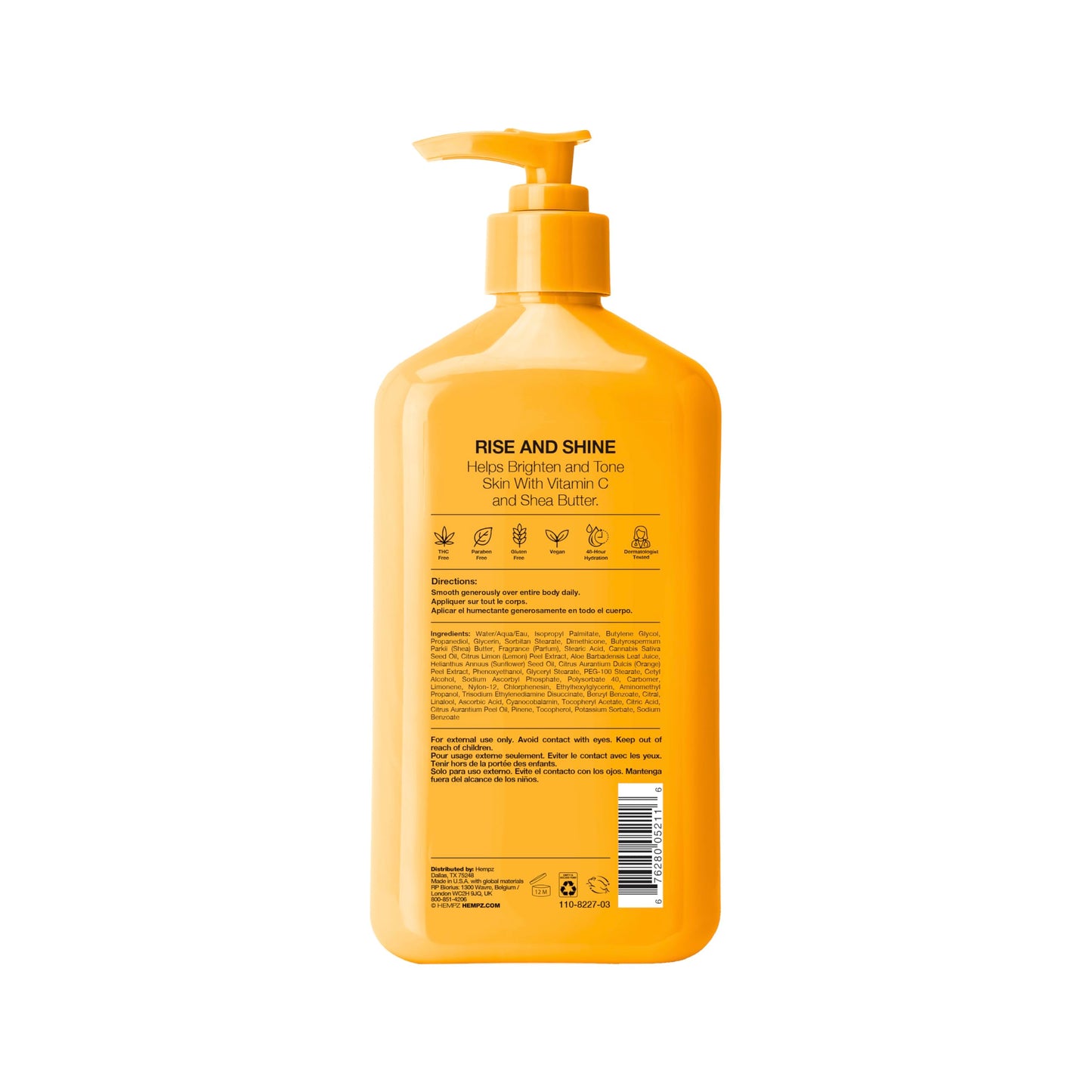 Hempz Body Lotion - Citrus Blossom Limited Edition Daily Moisturizing Cream with Vitamin C, Shea Butter, Aloe, Orange Extract, Hemp Seed Oil Body