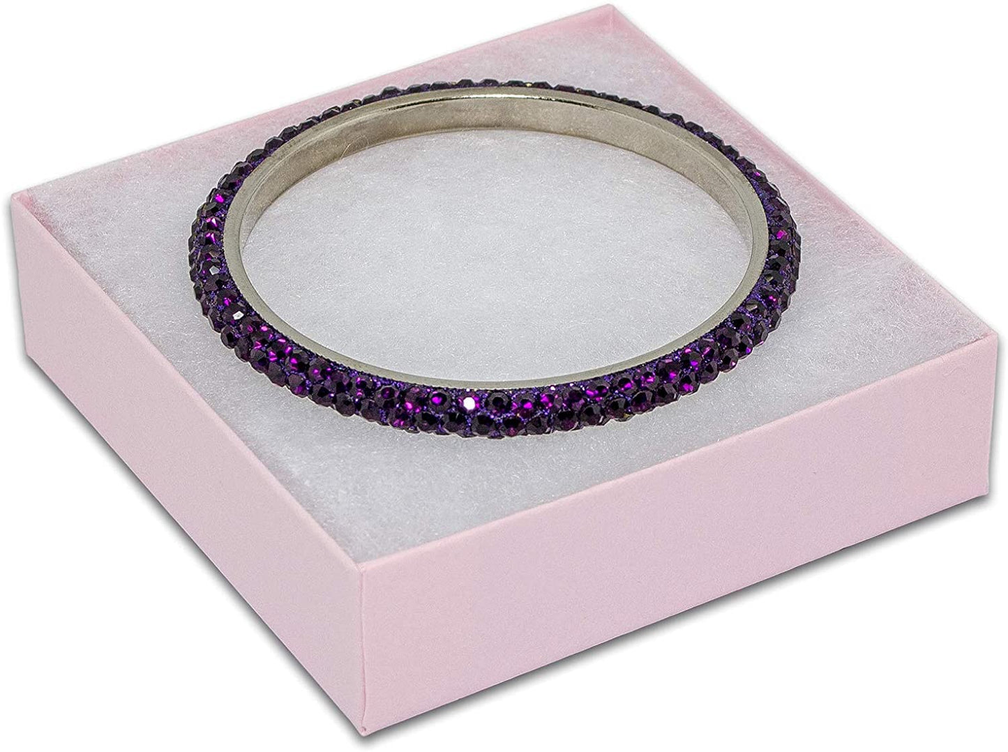 6 Pack Cotton Filled Pink Color Cardboard Jewelry Necklace Earring Bangle Anklet Pendant Bracelets Watch Gift and Retail Boxes Size 3 1/2" x 3 1/2" x…