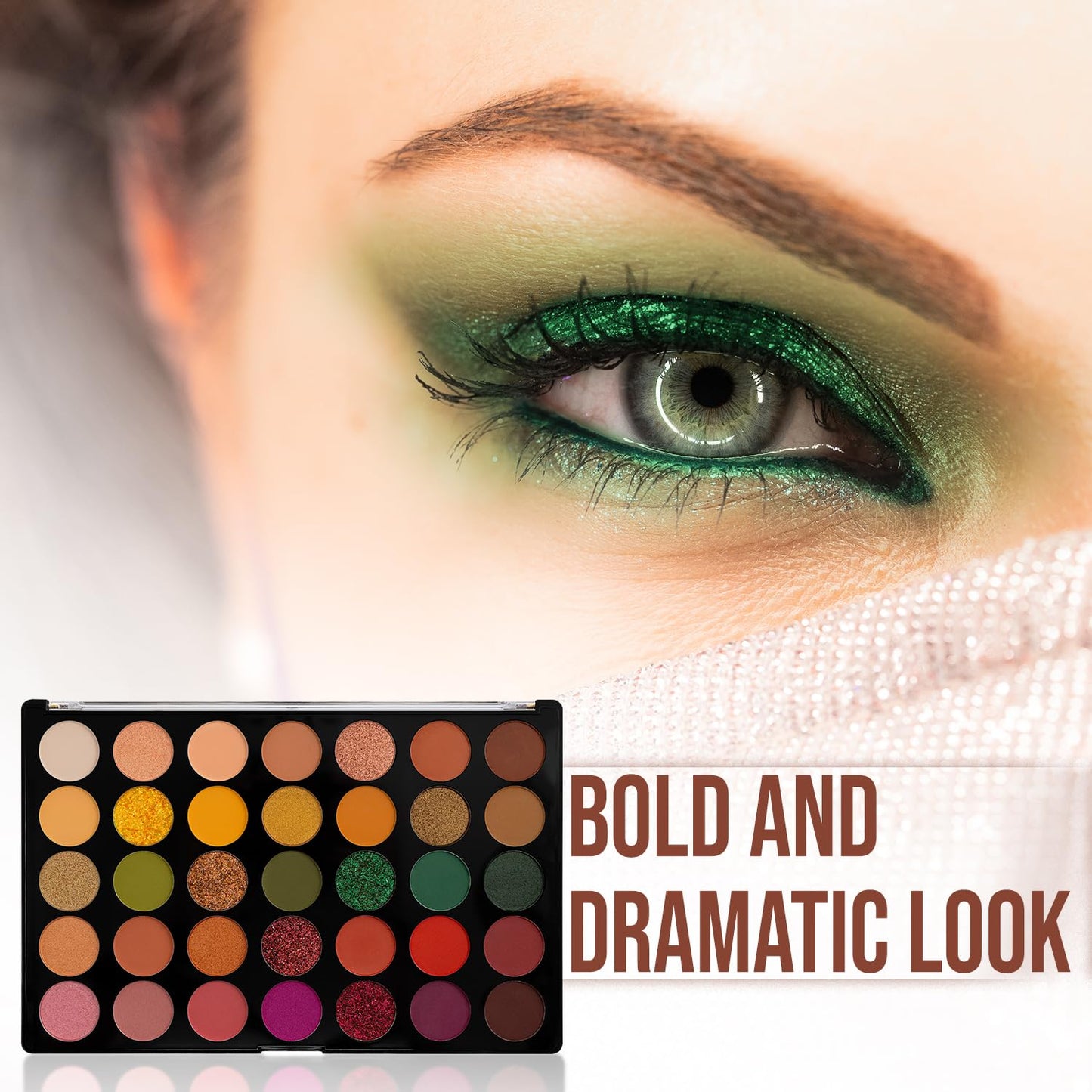 Profusion Cosmetics Marigold 35 Shade Eyeshadow Palette - Multicolor Blendable Natural Shades in Matte, Shimmer, and Glitter Finishes, Long-Wear…