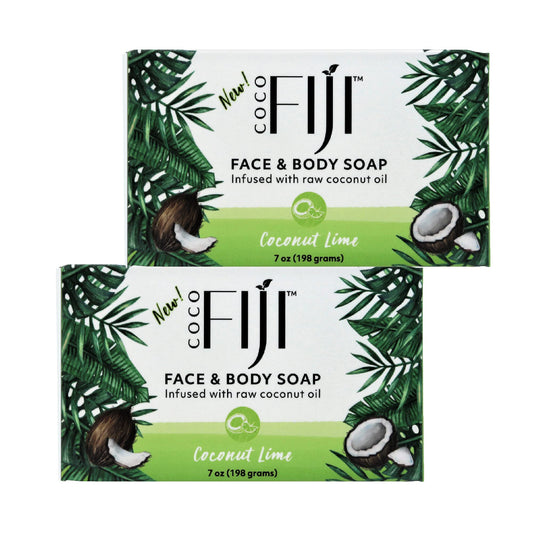 Coco Fiji Soap Bar for Face and Body Infused With Organic Coconut Oil, Coconut Lime, Essential Oil, Natural Soap for Moisturizing & Pore Purifying Beauty & Personal Care Organic Fiji