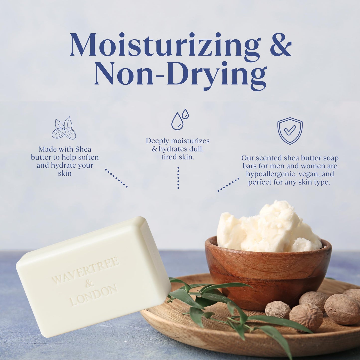 Wavertree & London Cosmopolitan Scented Natural Soap (8 Bars), 7oz Moisturizing French Triple Milled Soap Bars enriched with shea butter - Pure Plant