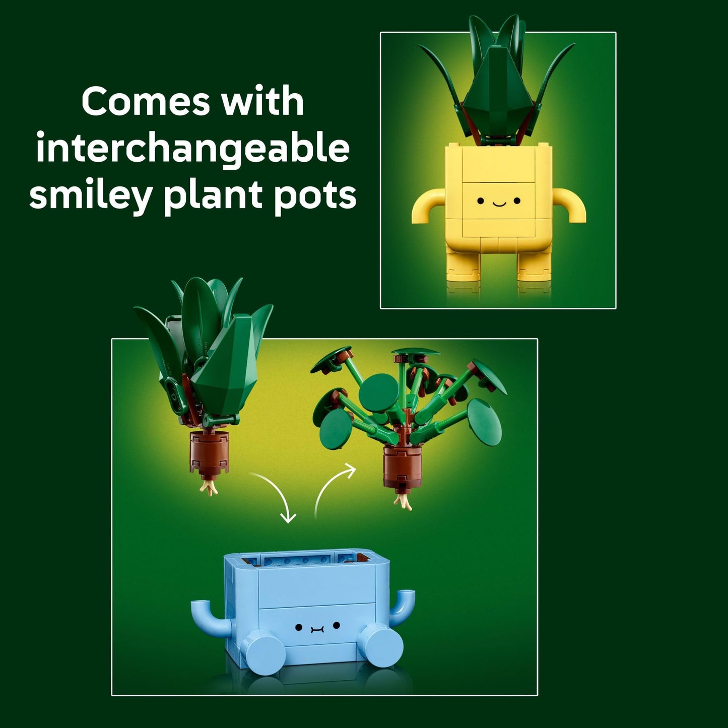 LEGO Botanicals Happy Plants 10349, Building Toy Set for Kids Ages 9+, Fun Desk or Shelf Decor, Great Birthday Gift for Girls, Boys & Adults