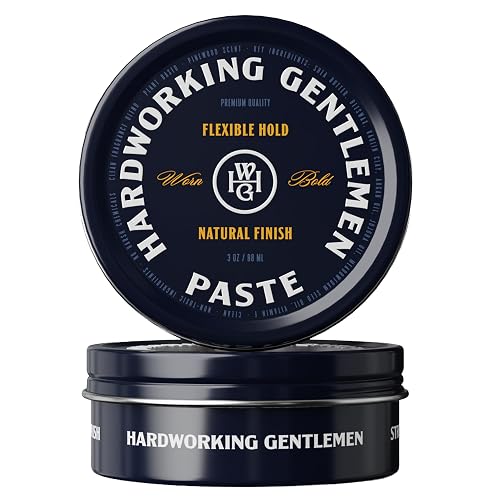 Hardworking Gentlemen Hair Styling Paste for Men, Light Hold, Natural Finish, 3 oz (Made in USA)