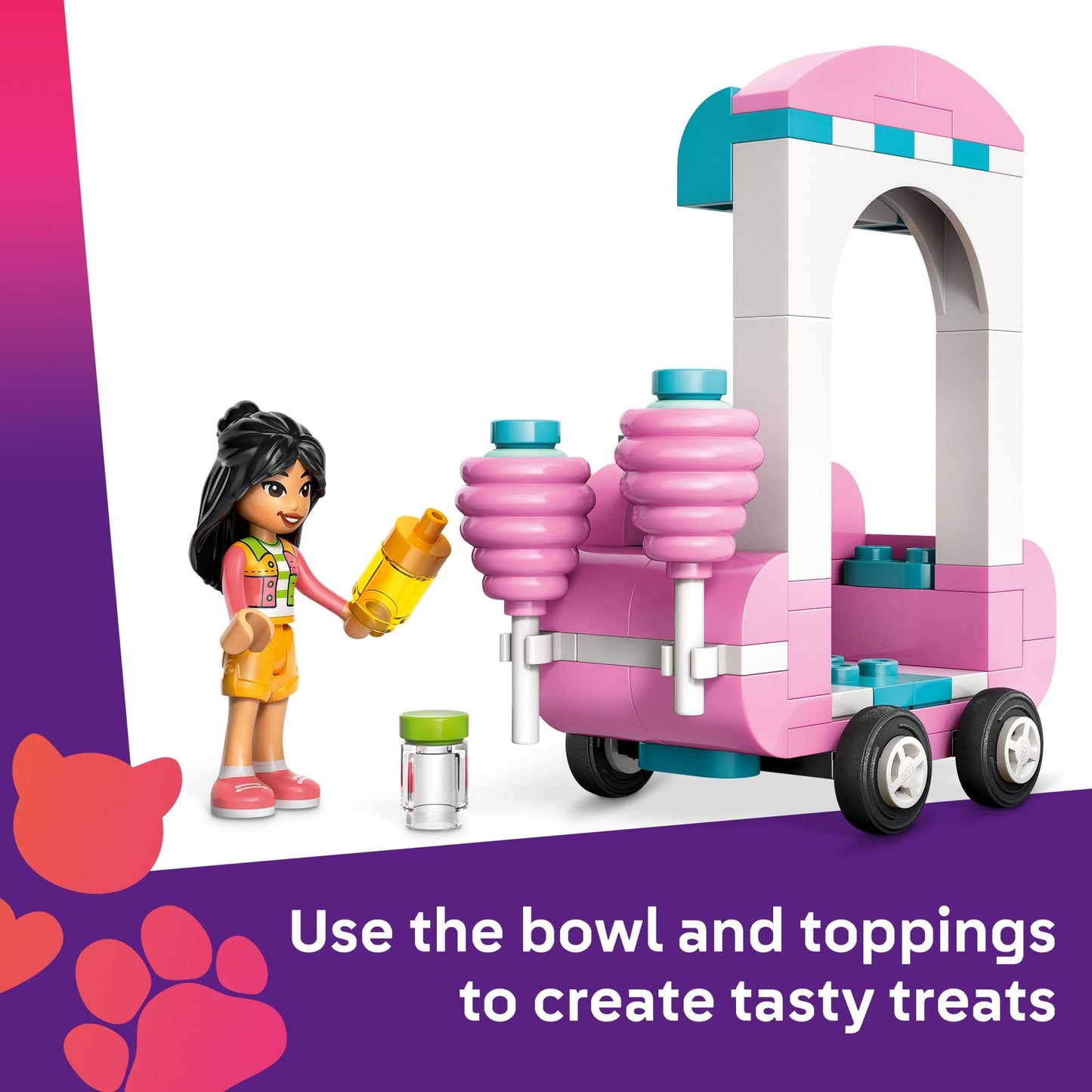LEGO Friends Cotton Candy Stand & Scooter Set – Toy for Kids Ages 6+ with 2 Mini-Dolls & Accessories – 42643