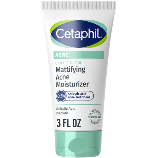 Cetaphil Face Moisturizer, Gentle Clear Mattifying Acne Moisturizer With 0.5% Salicylic Acid, Hydrates and Treats Sensitive Acne Prone Skin, Skin Care