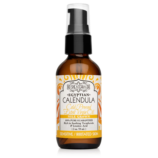 Shea Terra Egyptian Calendula Cold-Pressed Extra Virgin Oil, All Natural & Organic Oil Packed with Skin-Calming and Purifying Properties to Soothe