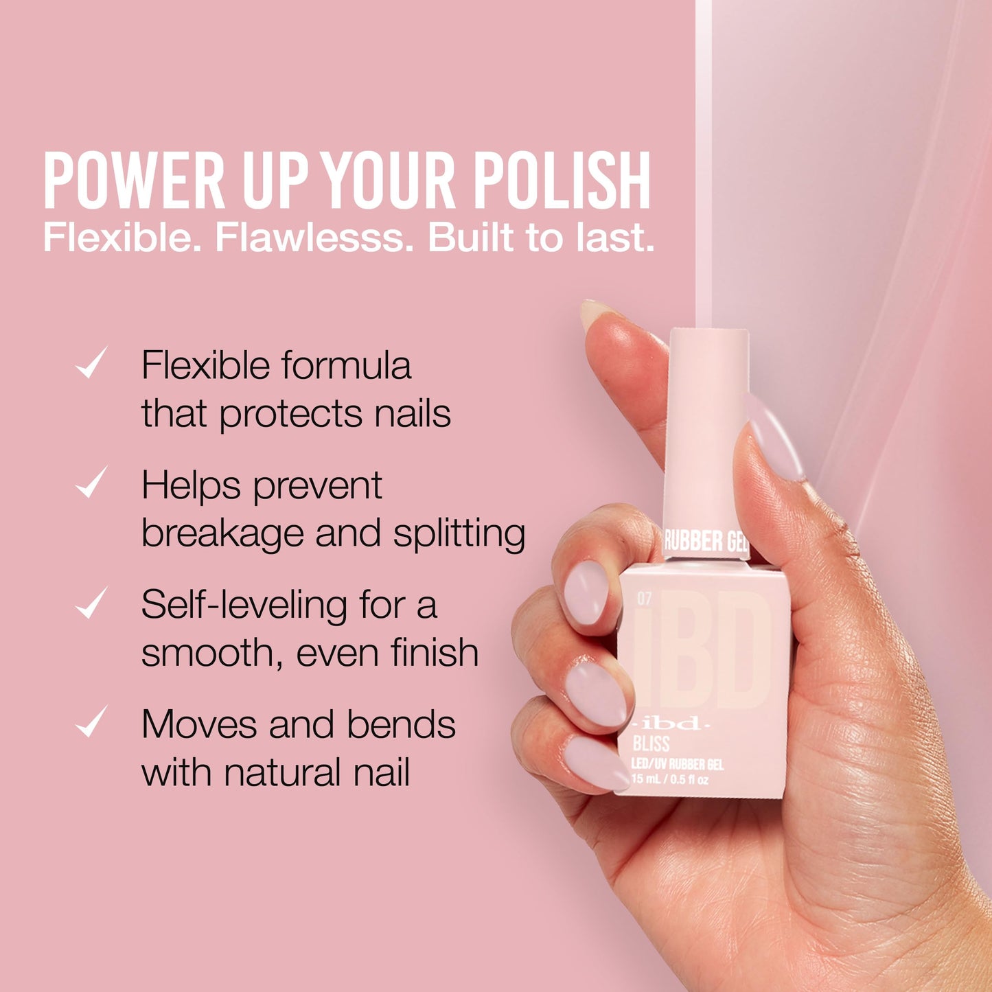 IBD Rubber Gel Polish - Bliss, LED/UV Soak Off Builder Gel for Nails, Strengthening Base Coat for Nail Polish & Extensions, 0.5 fl oz Beauty & Personal Care IBD