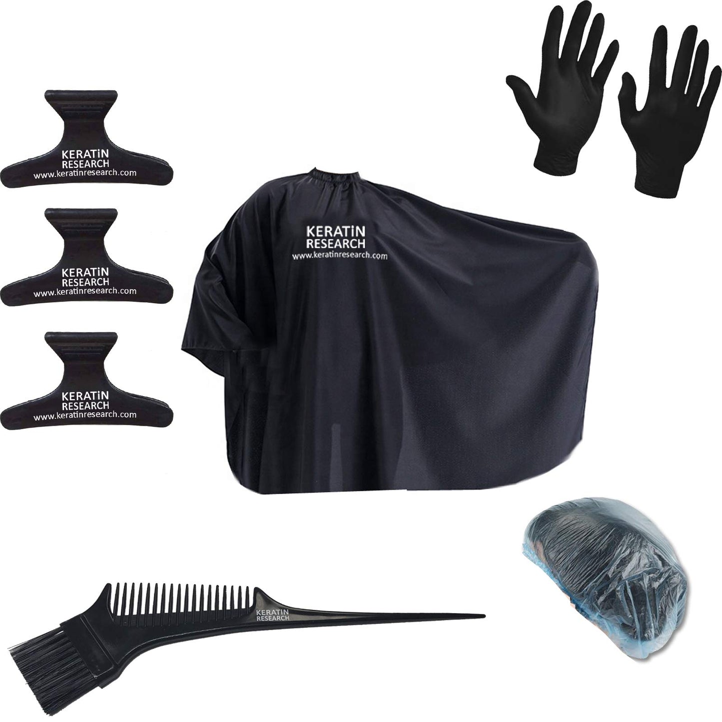 STARTER TOOL KIT FOR Brazilian Keratin Blowout Treatment and Hair Straightening & Coloring Tools Kit Hair Dresser Cape Coloring Brush/comb Hair Clips