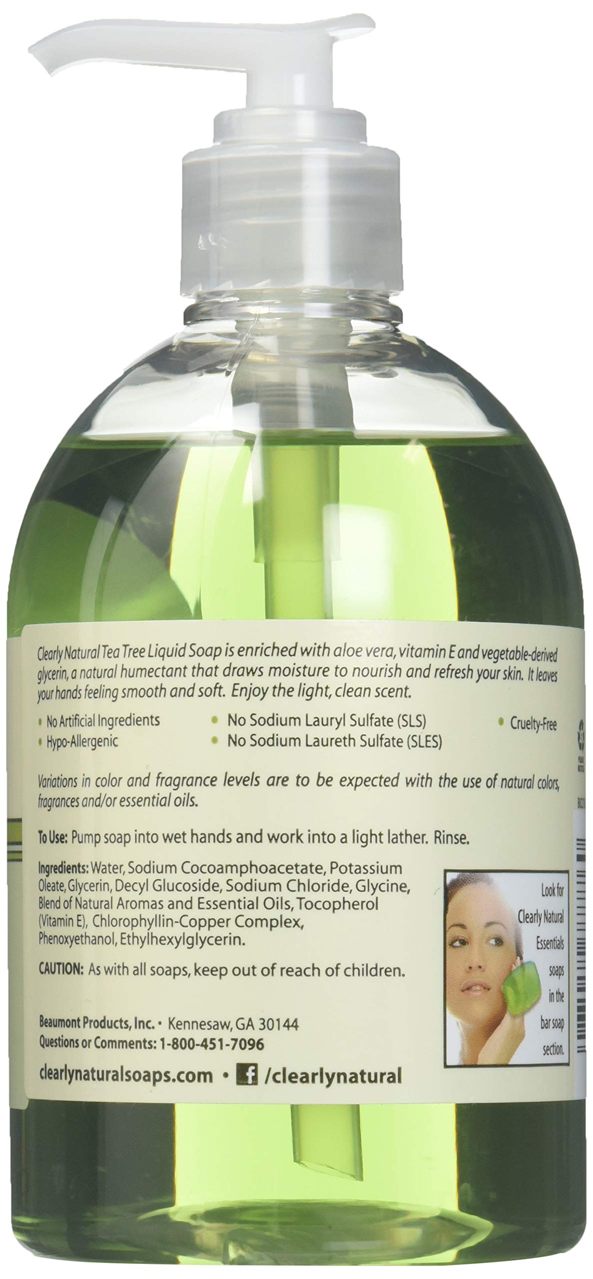 Clearly Natural Essentials Tea Tree Liquid Glycerine Soap, 12 Ounce (Pack of 2)