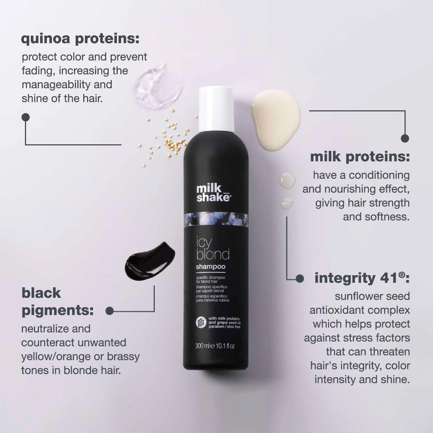 milk_shake icy blond shampoo | award winning toning shampoo with black pigment to cool brassy and enhance platinum blonde hair | ideal for maintaining Beauty and Personal Care milk_shake