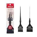 RED by Kiss Professional Dual Tapered Hair Dye Brush, Double Layered Bristles, Non-Slip Spiral Handle, Salon Precision Tool (Medium, 2PK)