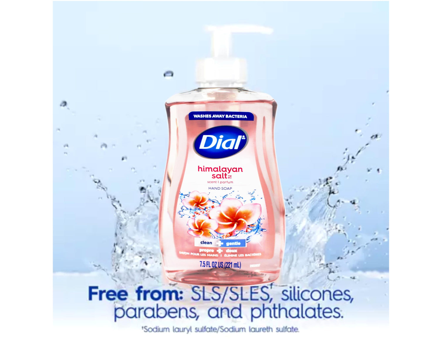Dial Himalayan Pink Salt & Water Lily Hand Soap with Moisturizer 7.5 Oz (Pack of 6)