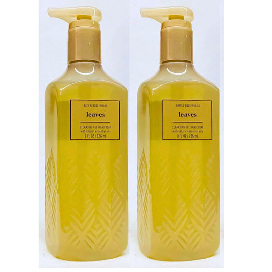 Bath & Body Works Cleansing Gel Hand Soap, Pack of 2, 8oz Each Bottle (Leaves)
