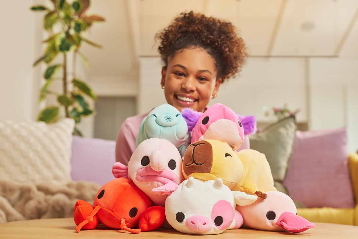 Hug-A-Lumps Cow Clover by ZURU, Small, 1.65 lbs, Cuddly Squishy Weighted Plush, Sleeping Pillow Plush, Stuffed Animal (Cow)