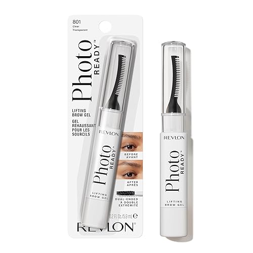 Revlon PhotoReady Lifting Brow Gel, Tinted Eyebrow Lamination with Spoolie Brush, Conditions, Shapes & Defines, 801 Clear, 0.23 fl oz
