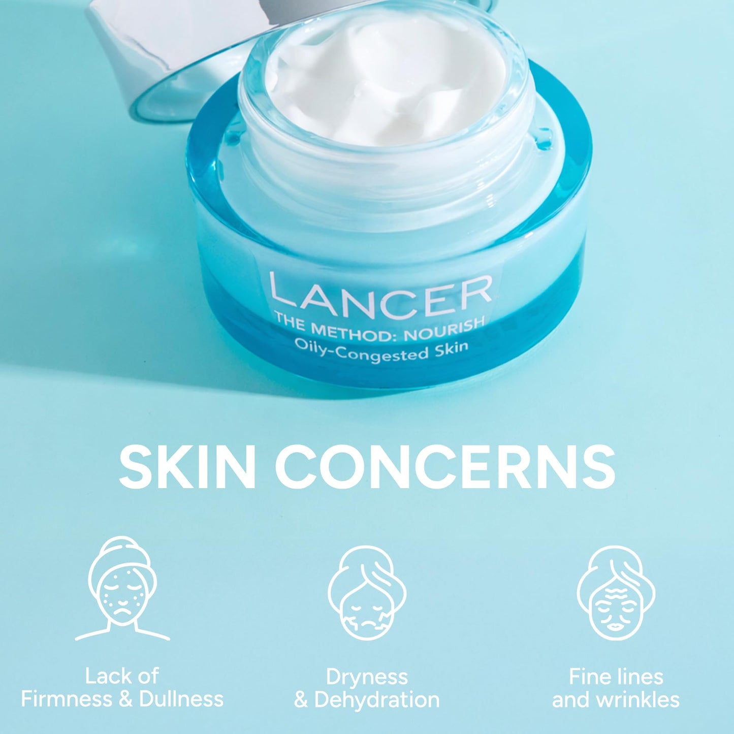 Lancer Skincare | The Method: Nourish Face Moisturizer | Anti Aging Face Cream with Hyaluronic Acid | Lightweight Daily Moisturizer for Oily Congested