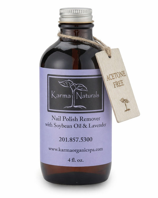 Acetone Free Nail Polish Remover with Soybean Oil & Lavender Oil - Vegan, Non-Toxic Nail Polish Remover for Nails Non Drying Liquid, 4 fl oz by Karma Beauty & Personal Care karma organic
