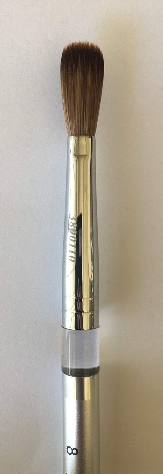 Silver Handle CRIMPED 100% Kolinsky Acrylic Nail Brush (Crimped 8) Beauty & Personal Care Silver Handle Nail Brush