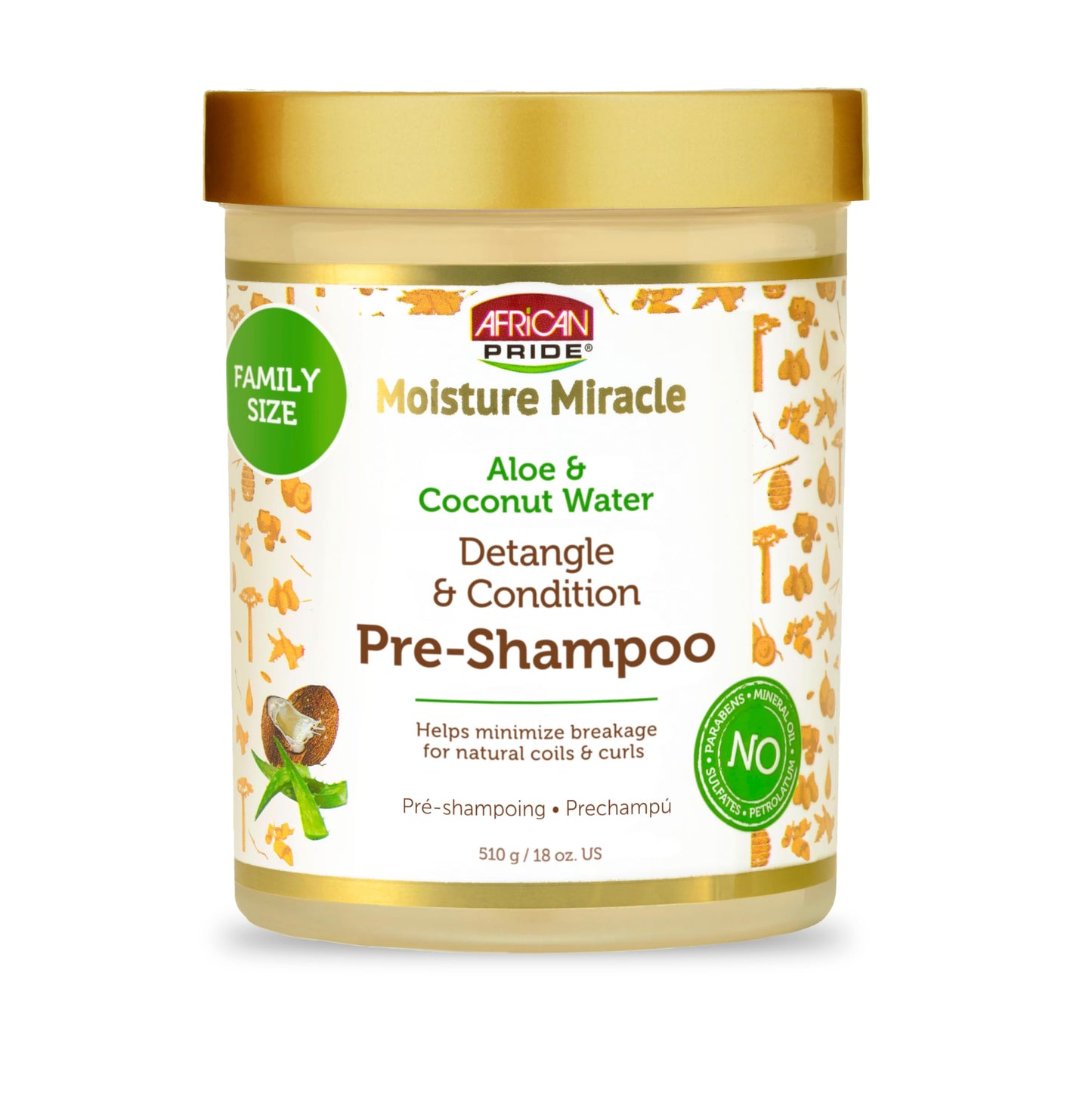 African Pride Moisture Miracle Pre-Shampoo Hair Detangler with Aloe & Coconut Water | Minimizes Breakage, Hydrates & Strengthens | Pre-Poo Treatment Beauty and Personal Care African Pride