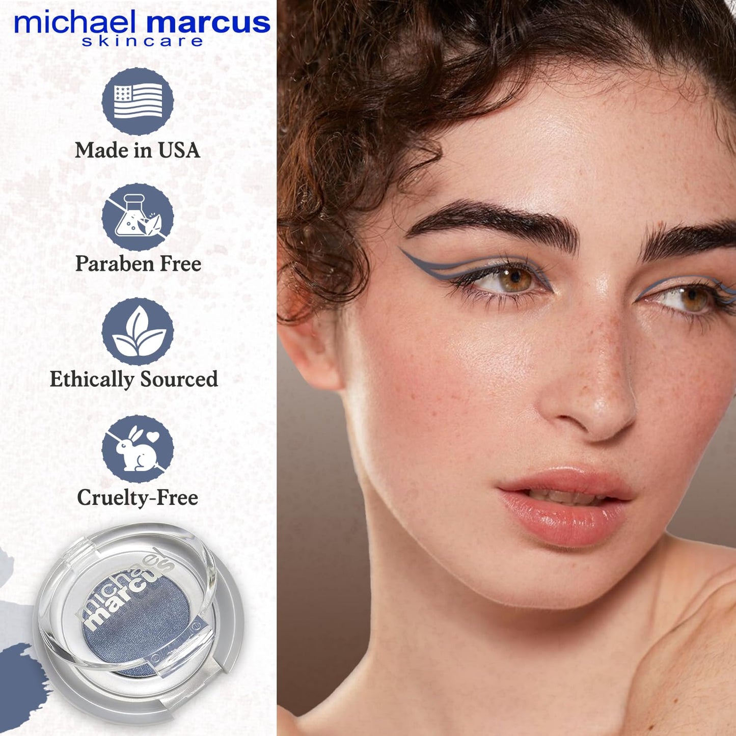 michael marcus Makeup Cake Eye Liner (Twilight) - Water Activated Dry Pressed, Long-Lasting, Vibrant Color & Smudge Resistant Eyeliner - Cruelty