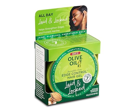 ORS Olive Oil Edge Control Hair Gel with Sweet Almond Oil for Strengthening 2.2 Ounces
