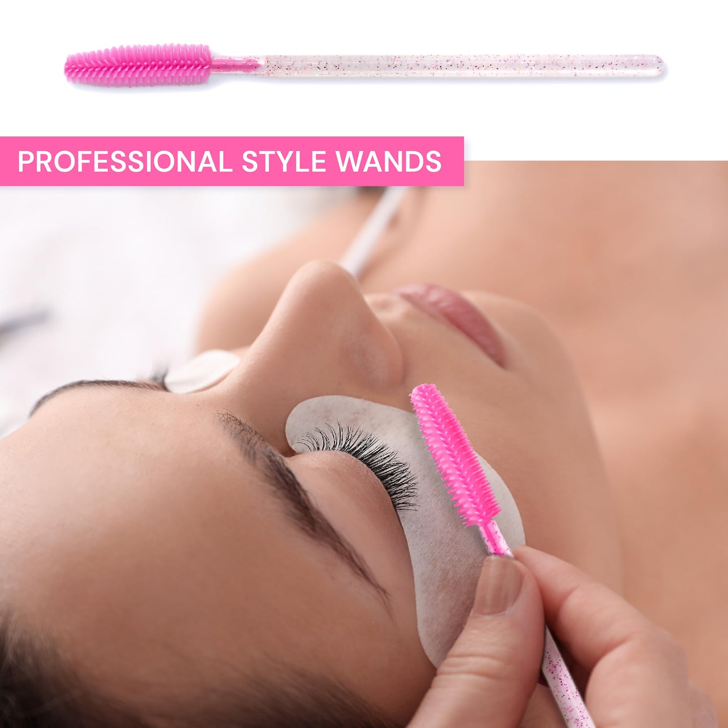 Apothie 50 Pieces Silicone Disposable Mascara Eyelash Wands - Eyebrow & Lash Extension Spoolie Brushes, Comb Separator, Microblading Tool, Applicator