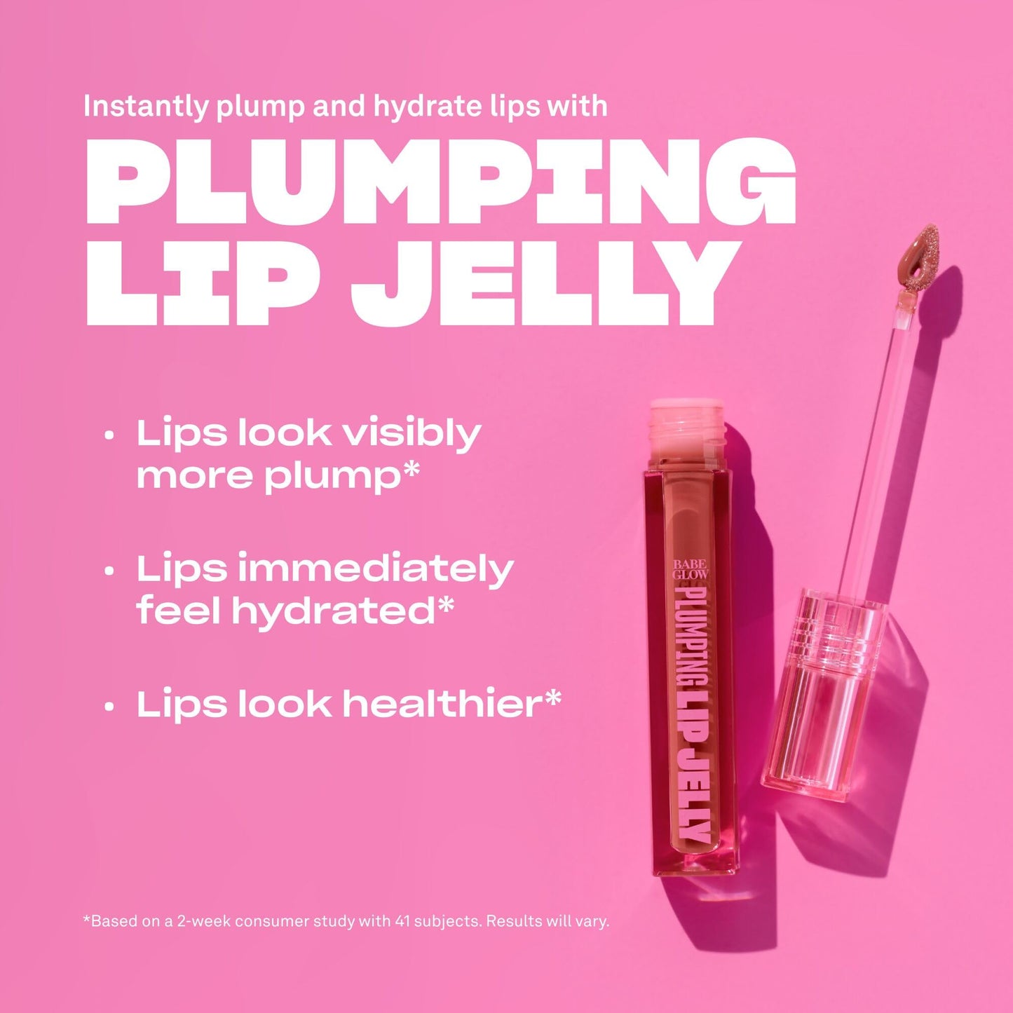 BABE ORIGINAL Plumping Lip Jelly for Fuller Looking Lips | Lip Gloss with Peptides Hyaluronic Acid Plumps & Hydrates Lips | Cruelty-Free, Vegan