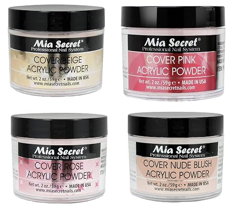 Mia Secret Cover Acrylic Powder 4 Pc Set - 2 oz Beige/Nude/Pink/Rose Beauty & Personal Care Mia Secret