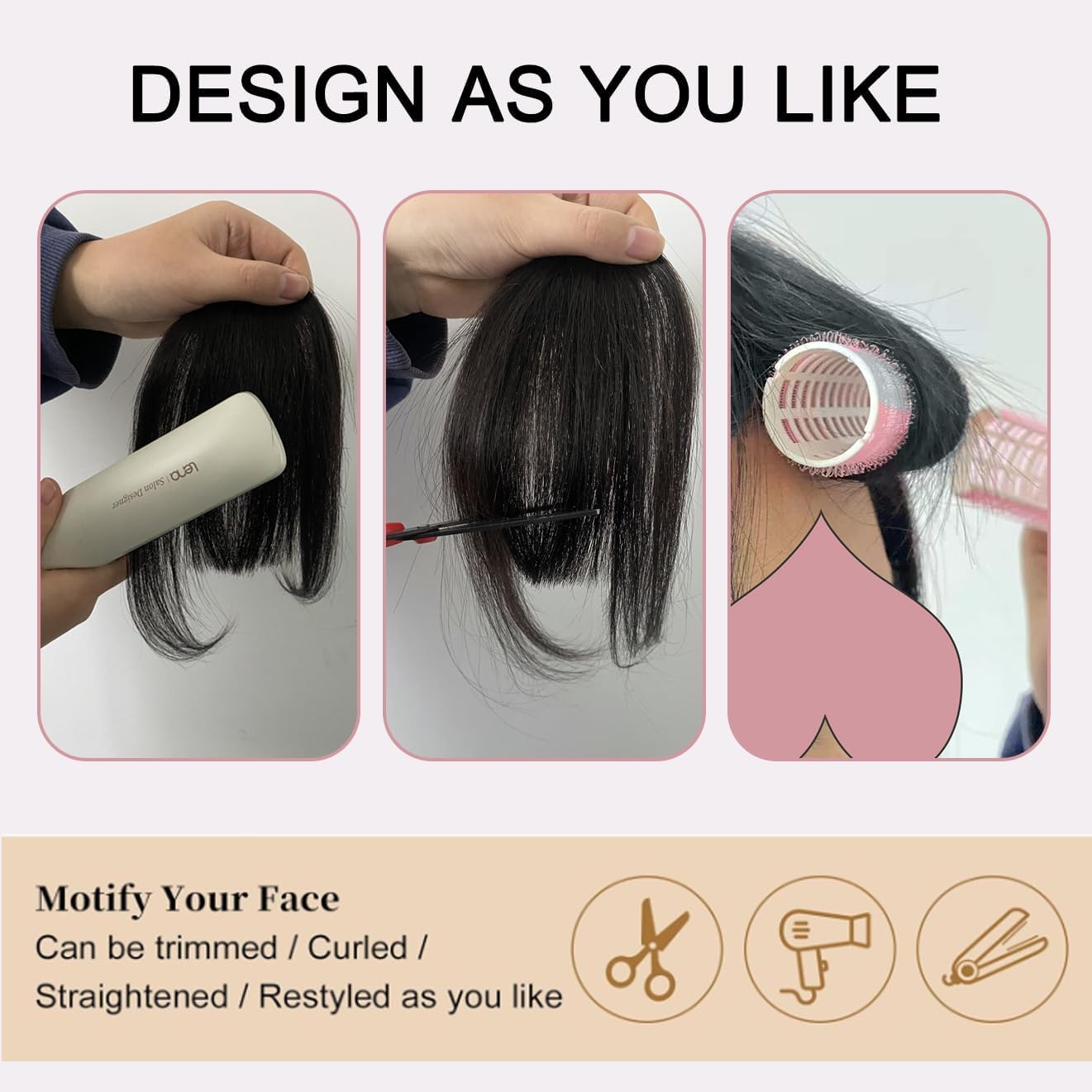 ORIGEN Clip in Bangs Human Hair Hairpieces for Women, Black Beauty and Personal Care ORIGEN