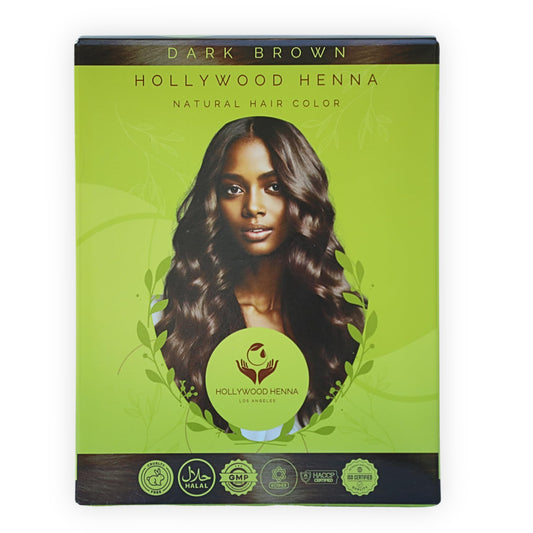 Hollywood Henna Hair Color Kit (Dark Brown) Organic Color Hair Beard Dye (Pack of 1-100g) Henna Based Hair Colors with Pure Herbs Free Chemicals Long Beauty & Personal Care Hollywood Henna