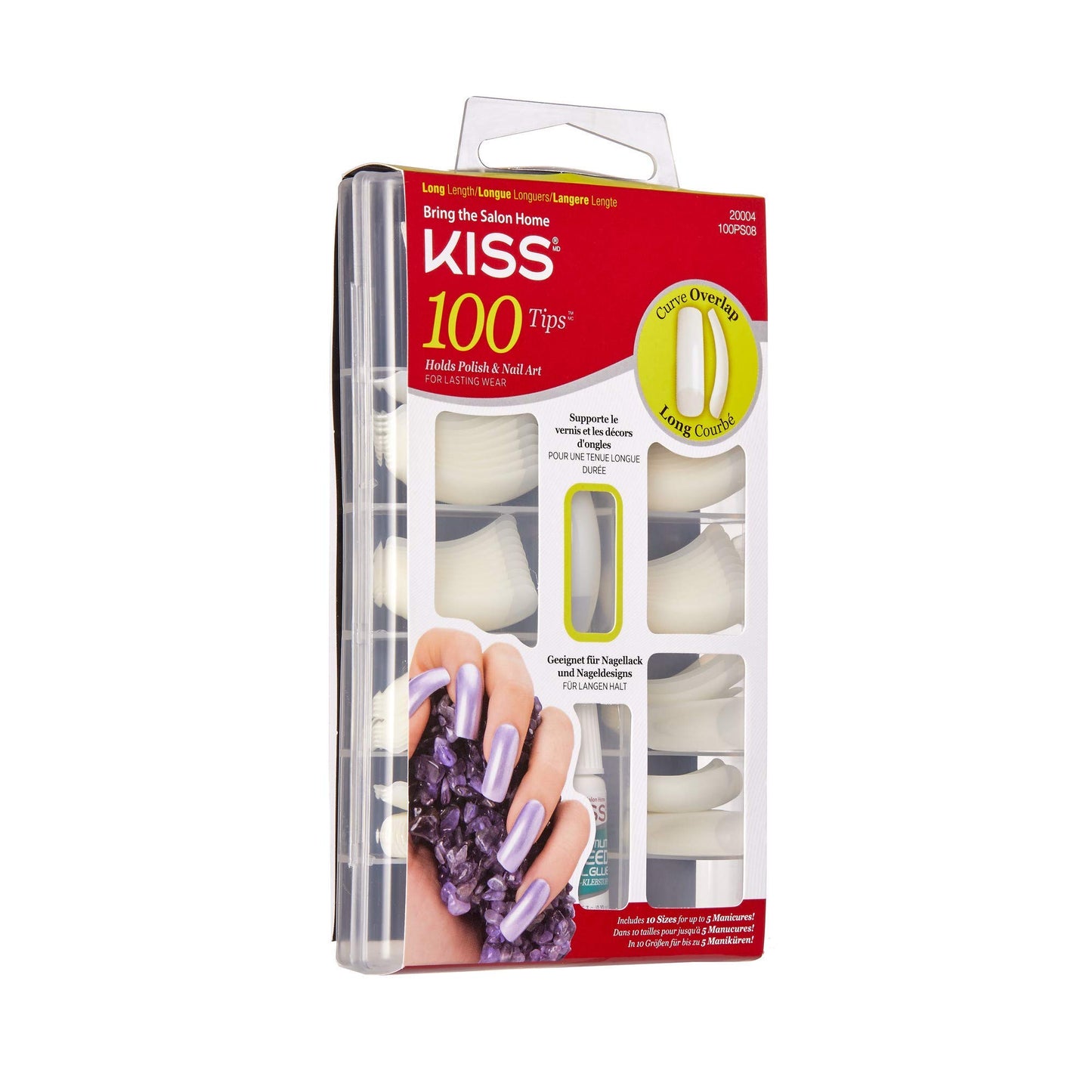 Kiss 100 Tips Curve Overlap Long Length (Pack of 2) Beauty & Personal Care KISS