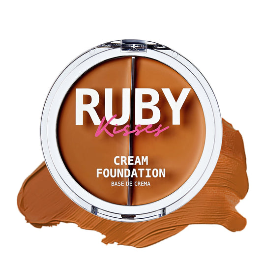 Ruby Kisses 3D Face Creator Cream Foundation & Concealer – 12H Long Lasting, Medium-Full Coverage, Non-Greasy Contour Makeup Palette (Level 9)