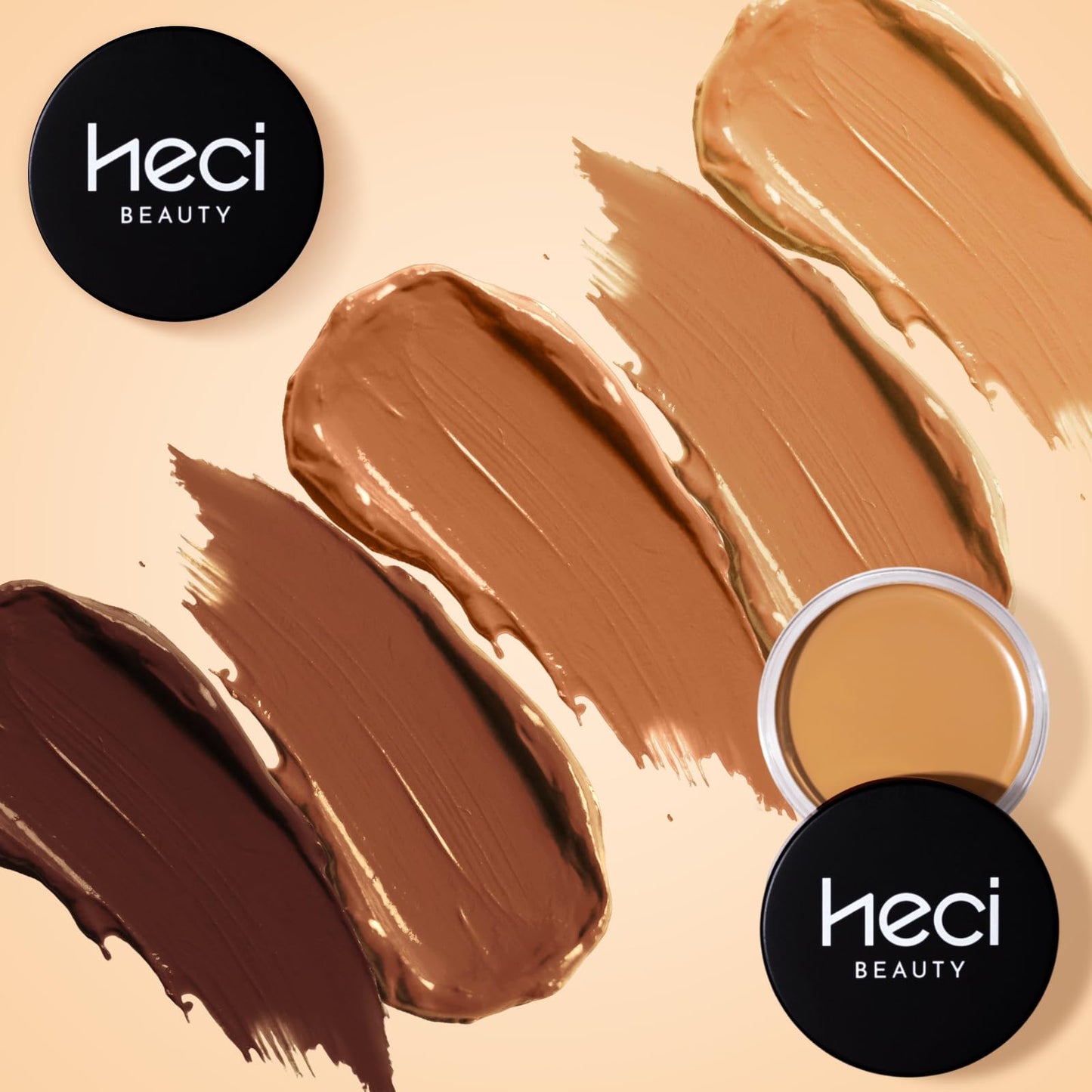 HECI BEAUTY Cream Bronzer with Brush, Creamy & Highly Pigmented Formula, Blendable Cream Contour Makeup with a Natural, Matte Finish - Buildable