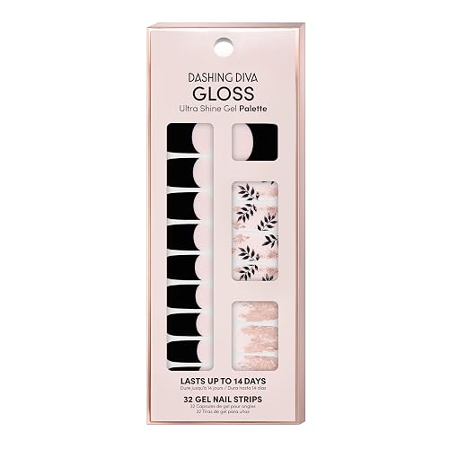 Dashing Diva Gloss Nail Strips - Touch of Gold | UV Free, Chip Resistant, Long Lasting Gel Nail Stickers | Contains 32 Nail Wraps, 1 Prep Pad, 1 Nail Beauty & Personal Care Dashing Diva