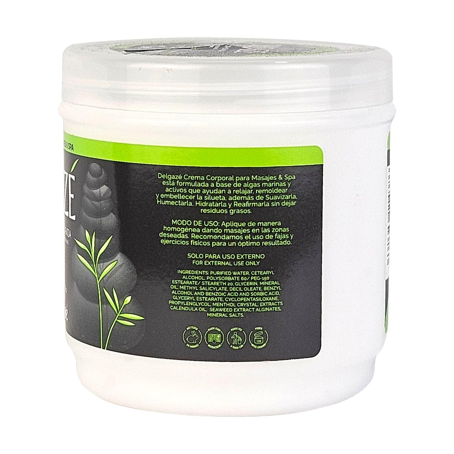 Delgazé Thermoactive Massage Cream & Spa with Seaweed & Natural Extracts – Anti-Stress, Hydrating & Firming Massage Cream for Spa & Home Use – 16 oz