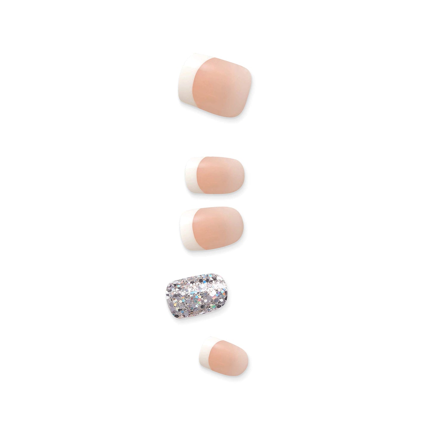 KISS imPRESS Press-On Manicure, Nail Kit, PureFit Technology, Short Press-On Nails, 'Time Slip', Includes Prep Pad, Mini Nail File, Cuticle Stick,