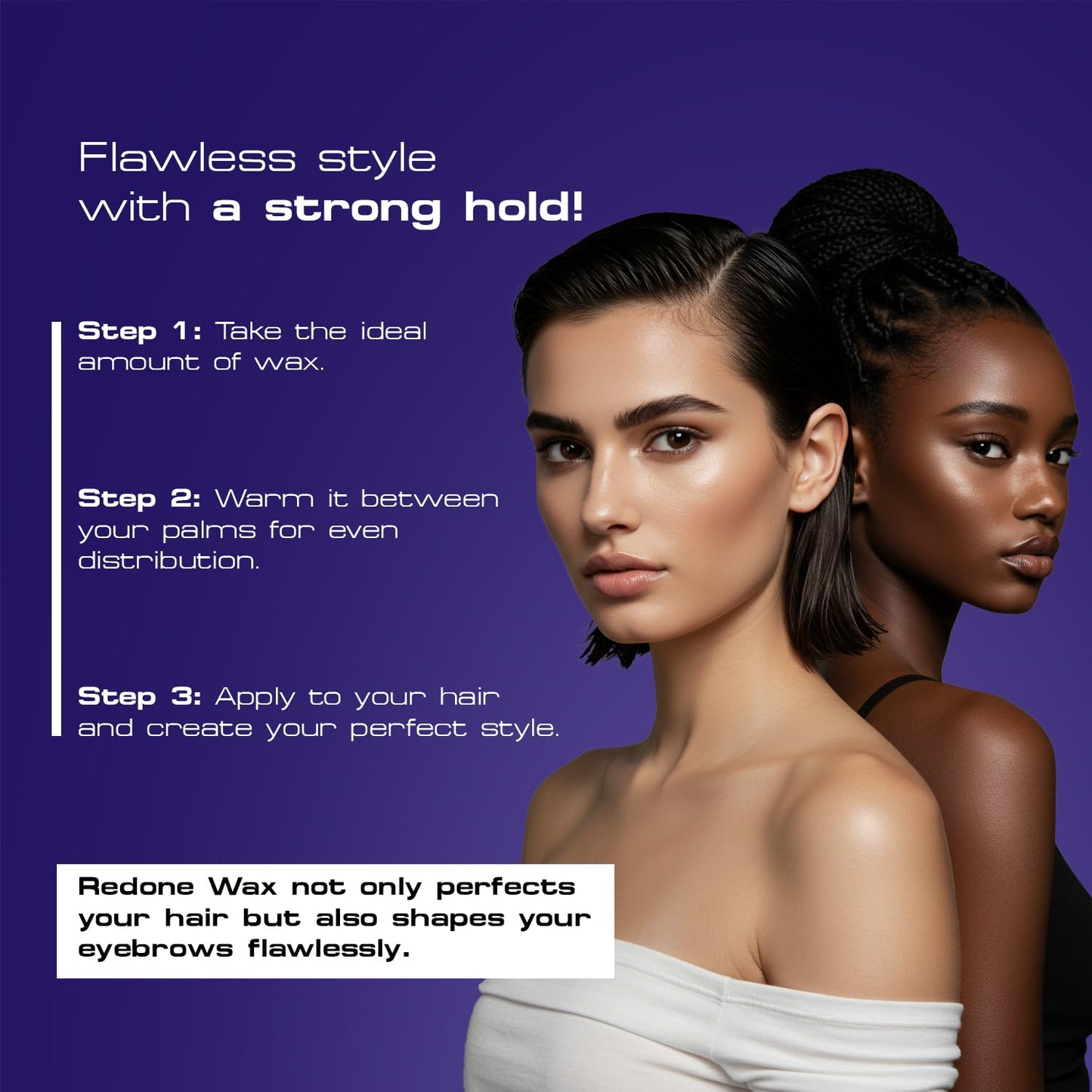 Redone Hair Styling Wax Violetta 150ml | Strong Hold & High Shine Gel Wax for Men & Women | Lavender Scent | Long Lasting Edge Control & Wet Look Hair