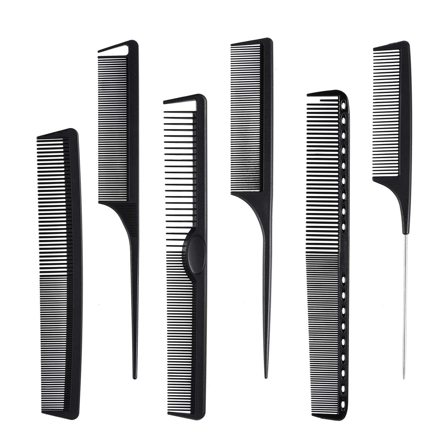 6 Pieces Carbon Fiber Hair Combs Set, General Styling Grooming Combs, Anti Static Heat Resistant Hairdressing Comb, Fine and Wide Tooth Hair Barber Beauty and Personal Care MODENGKONGJIAN Default Title