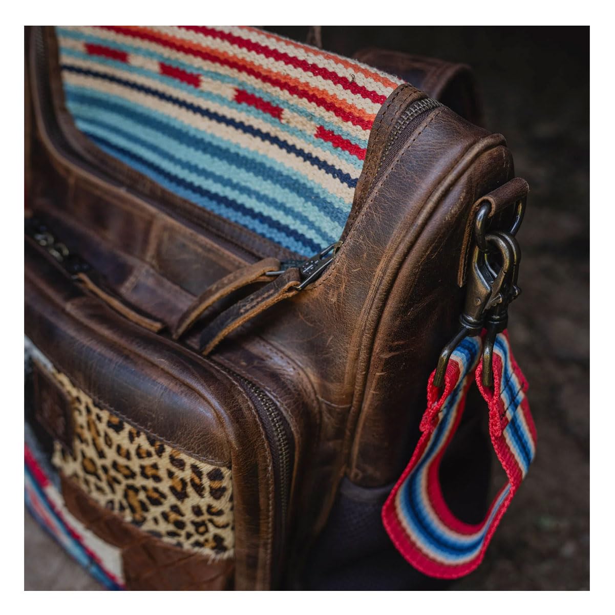STS Ranchwear Womens Chaynee Mountain Laini Multi-Color Leather Backpack OS