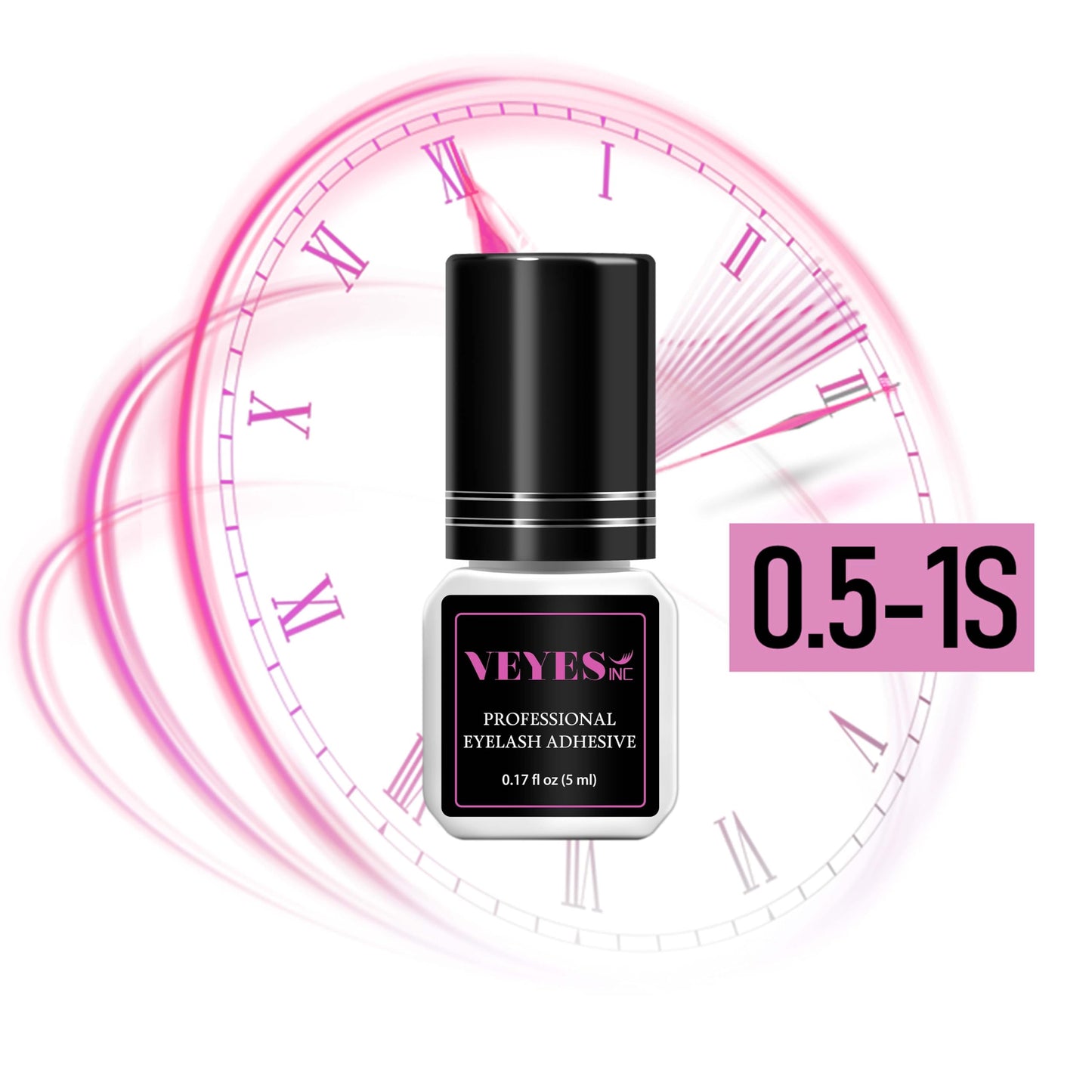 VEYES INC Eyelash Extension Glue - Extra Strong Professional Lash Glue 5ml | 1 Sec Drying time | Retention - 8 Weeks | Black Adhesive Beauty and Personal Care VEYES INC